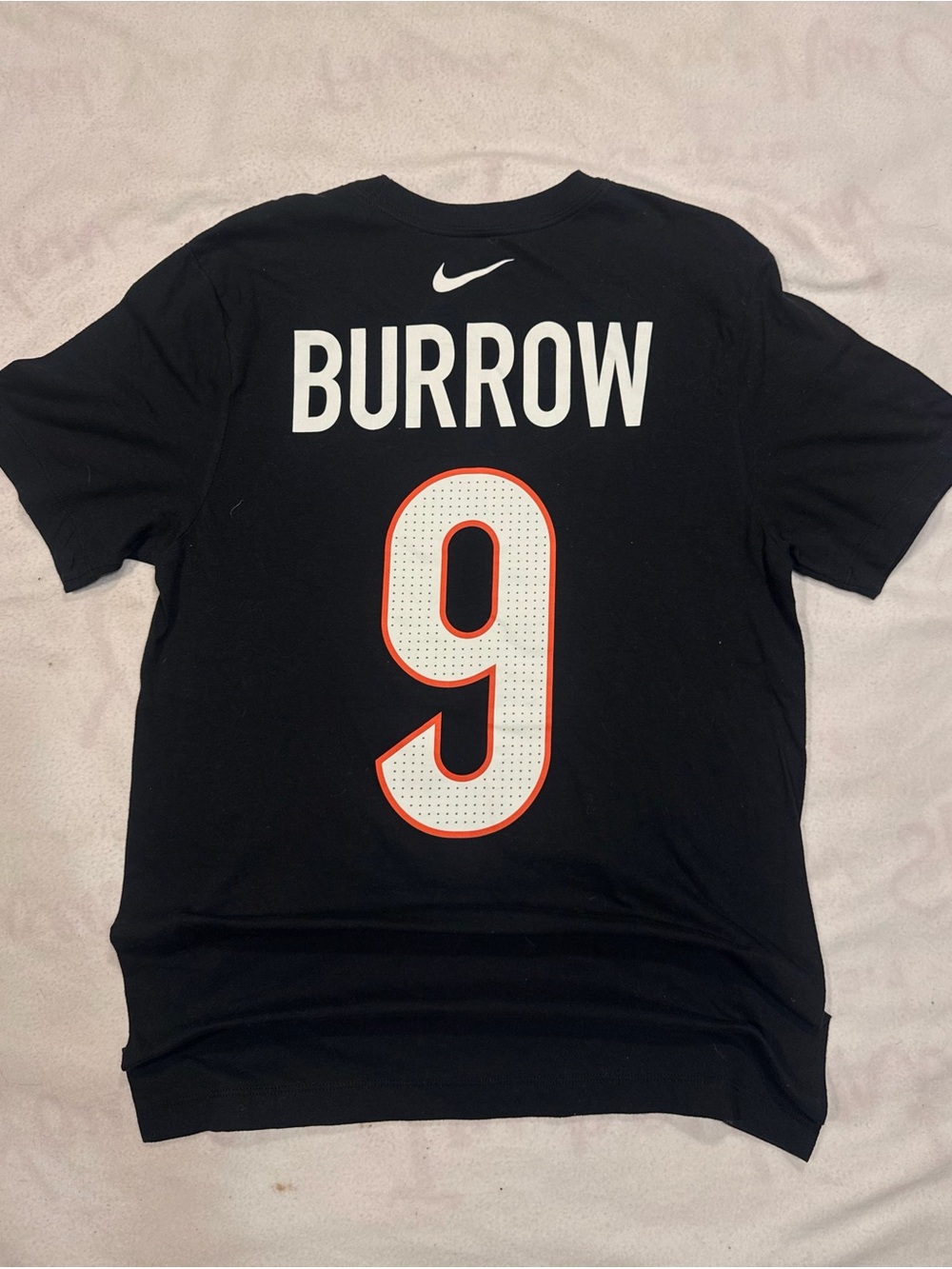 NFL Black Burrow #9 Short Sleeve Jersey Tee